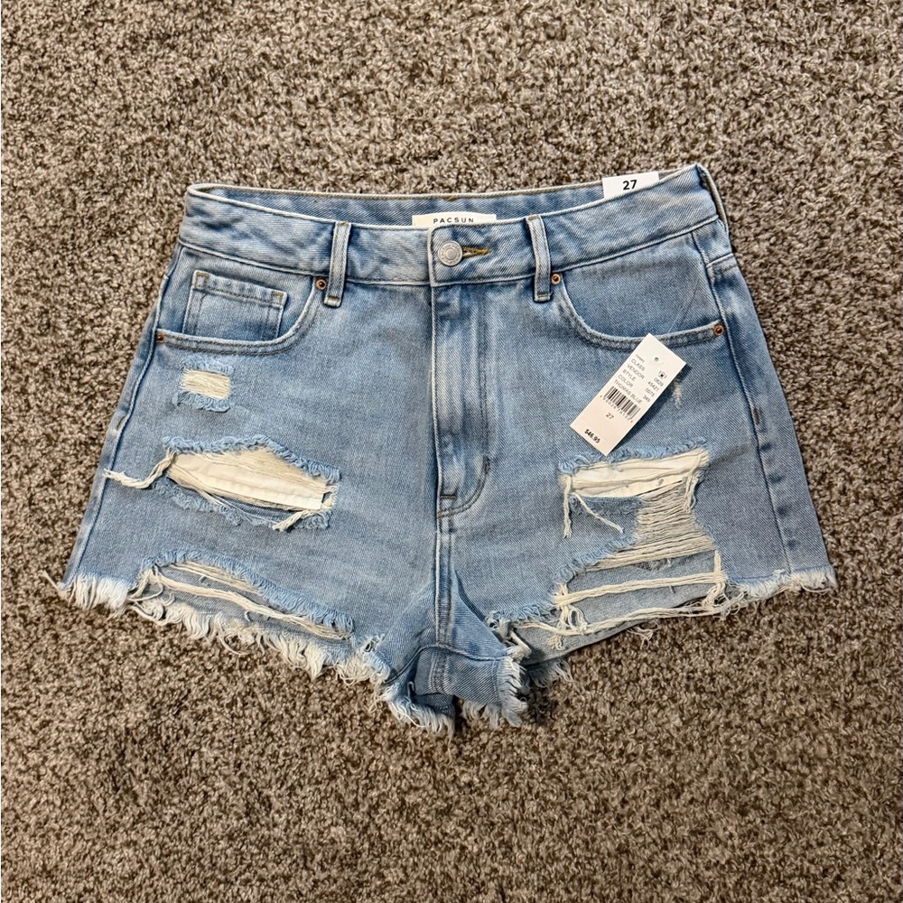 PacSun High Rise Festival Distressed Shorts Size 27 NWT